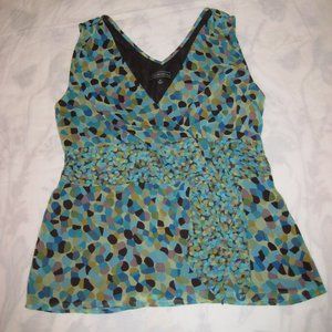 Elementz - Sleeveless Blouse, Teal/Blue/Green